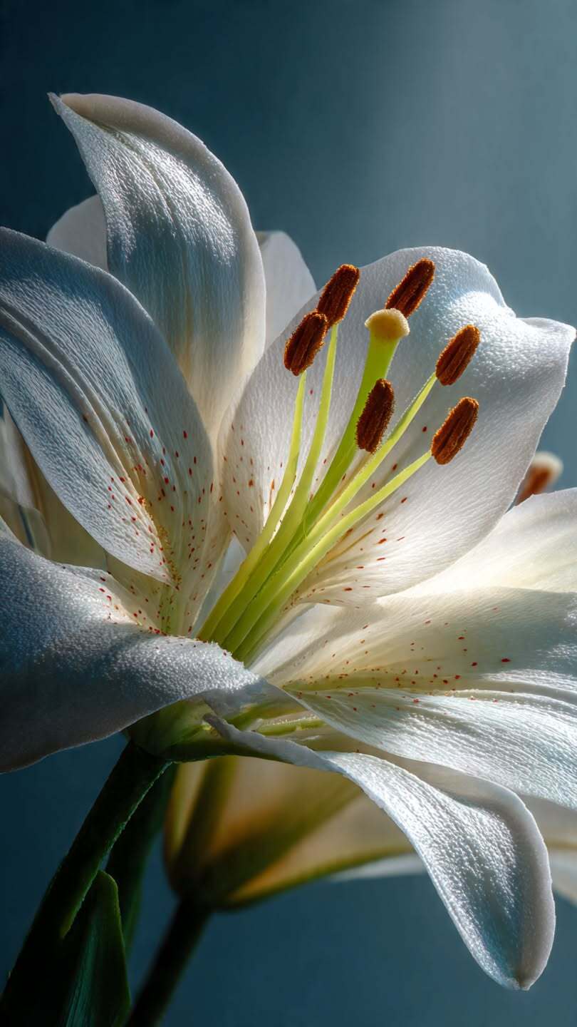Flor de lirio blanco en primer plano, una de las plantas más tóxicas para los gatos